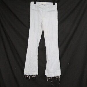 ZARA BASIC - Z1975 Denim | size 4 | Light Blue Flared Pants With Raw Hem